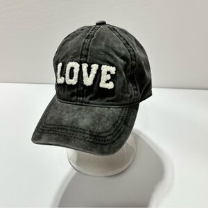 David and Young Gray Baseball Hat Cap Fashion Hat LOVE Logo Chambray Denim Style